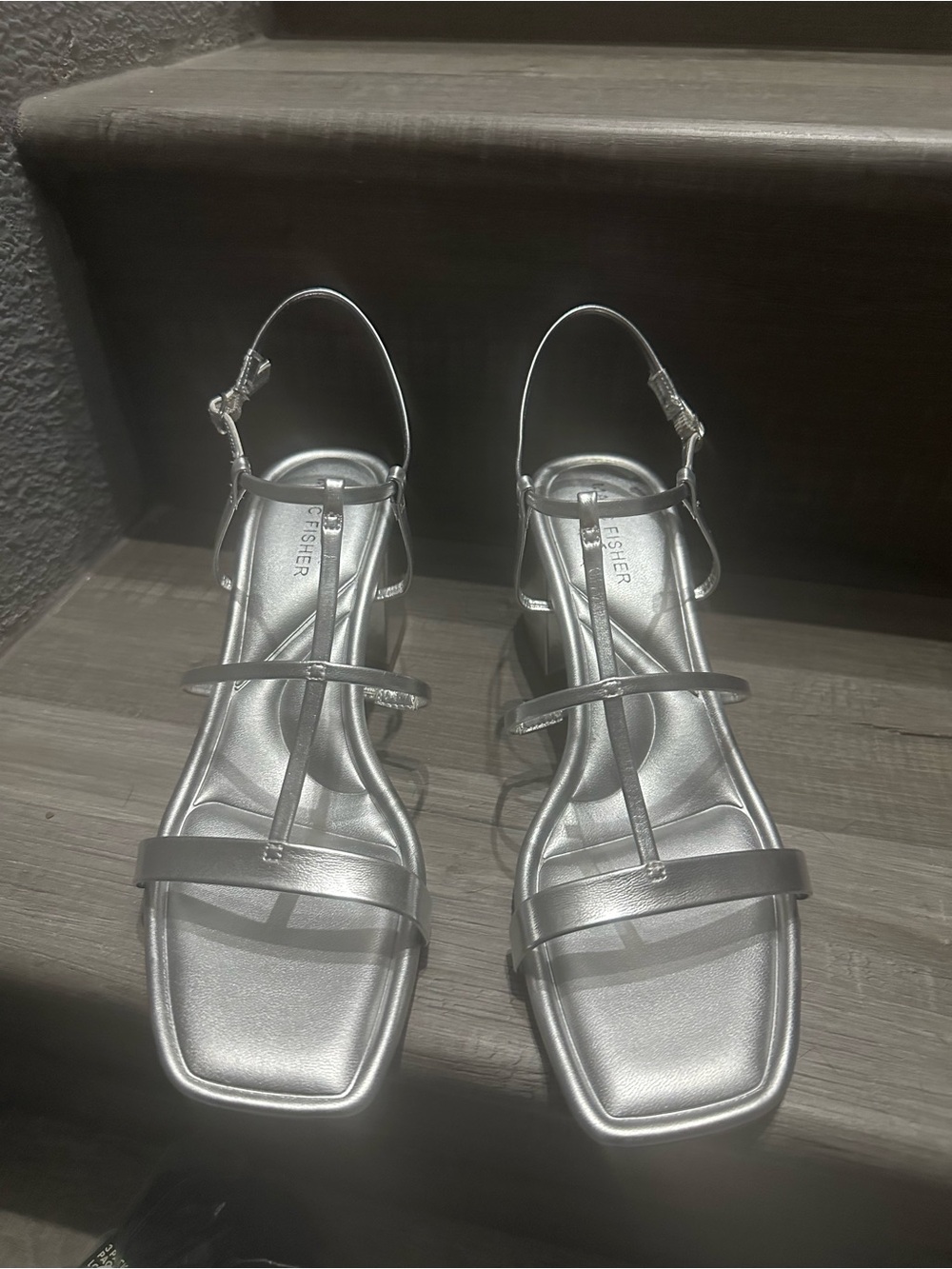 Marc Fisher Silver Strappy Women's Sandals -